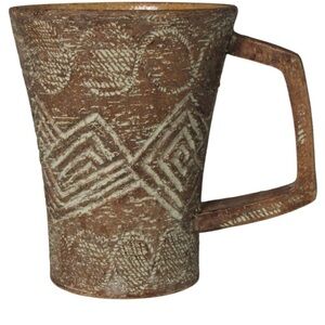 Italian Vintage Sgraffito Redware Pottery pitcher RARE FIND signed and numbered